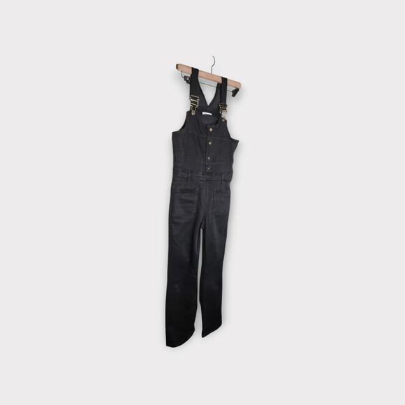 FRAME Womens Denim Overalls Jumpsuit Sm Black Straight Leg Utility - Picture 3 of 8
